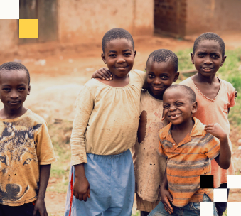 A group of children posing for a picture