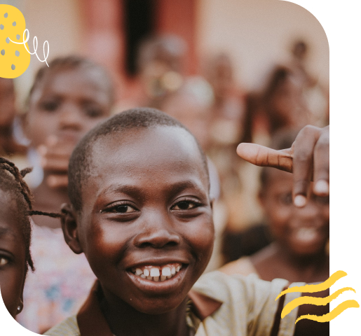 A group of happy African children